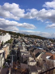神戸市灘区　桜ケ丘山手　建築条件なし土地分譲地　2016年晩秋　海側の眺望